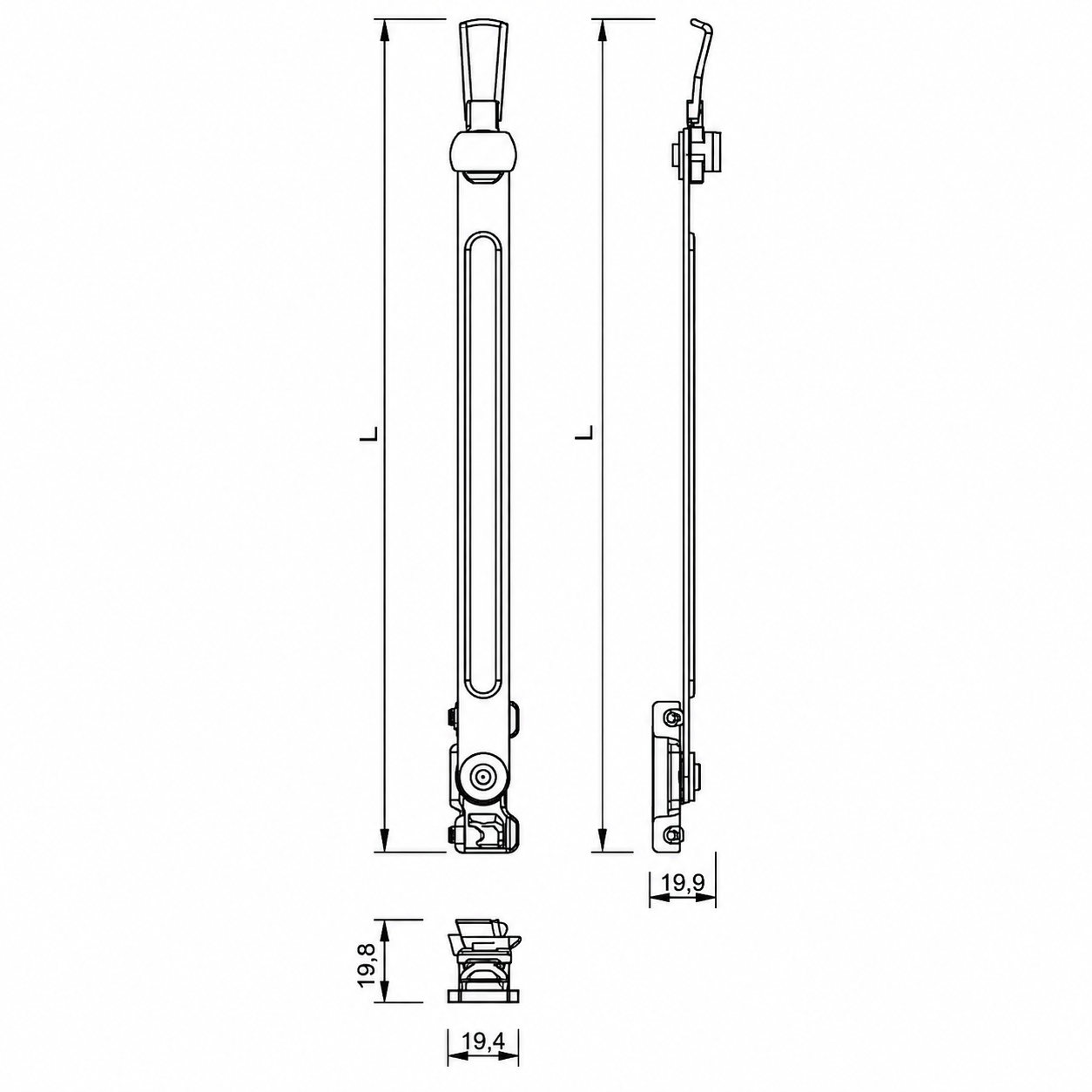 MASTER 1114.1 - Limitatore di apertura per finestre a vasistas SIMPLE PLUS in acciaio inox