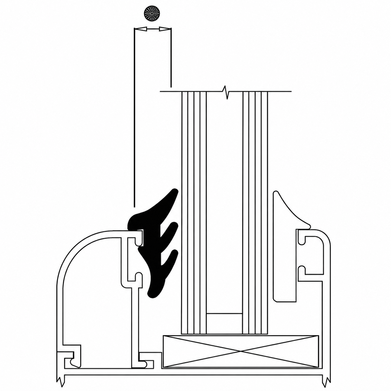 COMPLASTEX 00UP2 - Guarnizione vetro interna 2 mm nera in pvc rotolo da 400 m