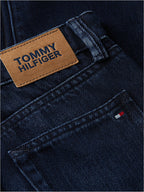 Jeans straight fit con bandierina ricamata