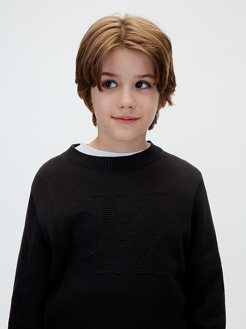 Maglione bambino in maglia con logo