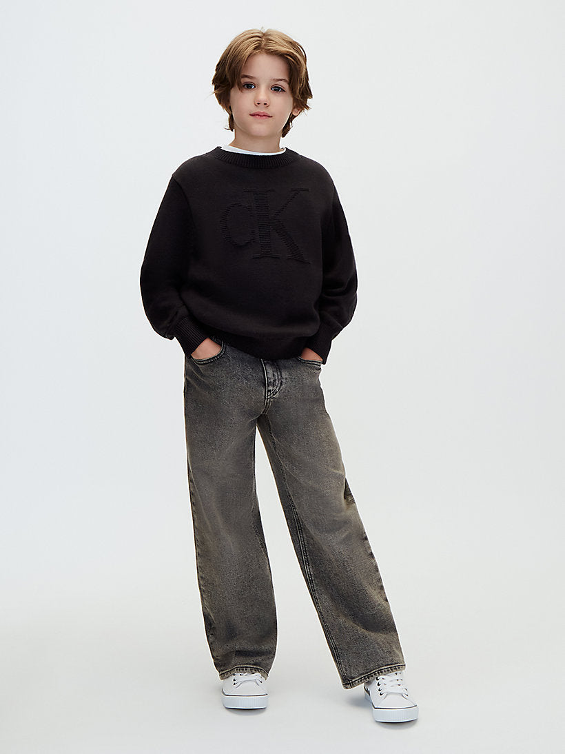 Maglione bambino in maglia con logo