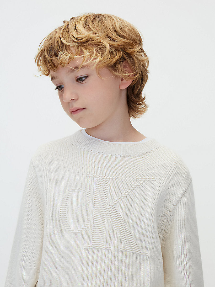 Maglione bambino in maglia con logo